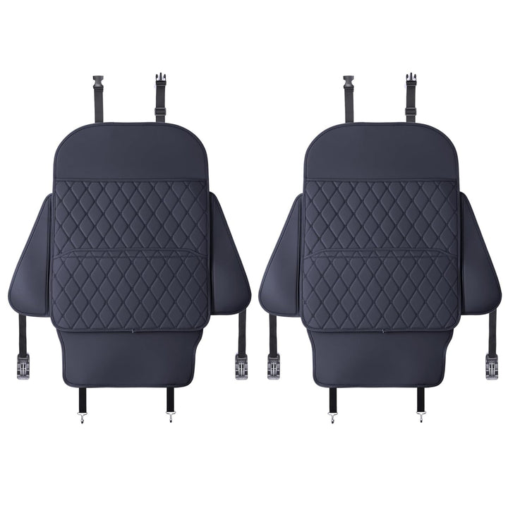 Seat Back Protector + Large Capacity Pocket Storage Organizer,Preventing the Impact of Children Stepping on the Seat Backrest (Style A-Black)