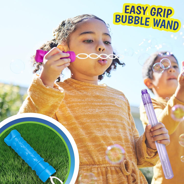 Sunny Days Entertainment  4Oz Bubble Wands – 6 Pack Bubble Wand Toy | Summer Fun, Outdoor Birthday Party Favors for Kids, 101799 Blue