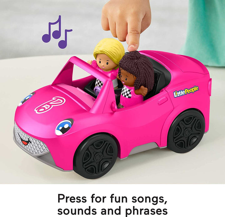 Barbie Toddler Toy Car Convertible with Music Sounds & 2 Figures for Pretend Play Ages 18+ Months