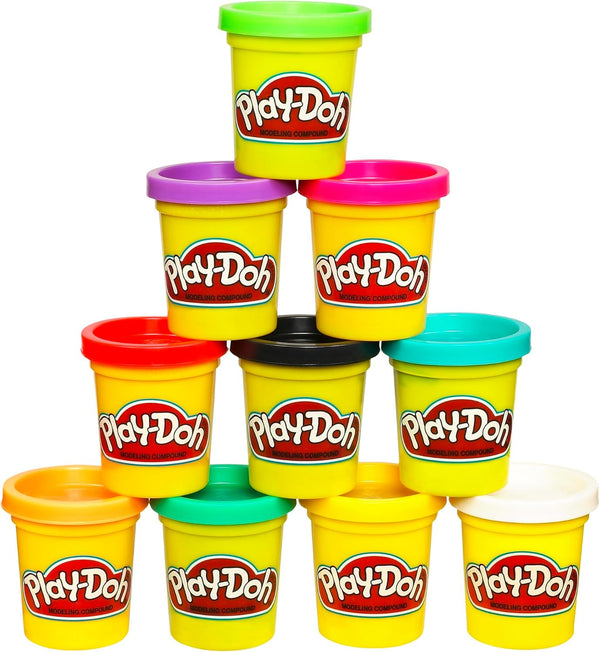 Play Doh Modeling Compound 10-Pack Case of Assorted Colors, Non-Toxic 2 Oz. Cans, Back to School Gifts, Prizes, & Party Favors, Preschool Toys for Kids, Ages 2+ (Amazon Exclusive)