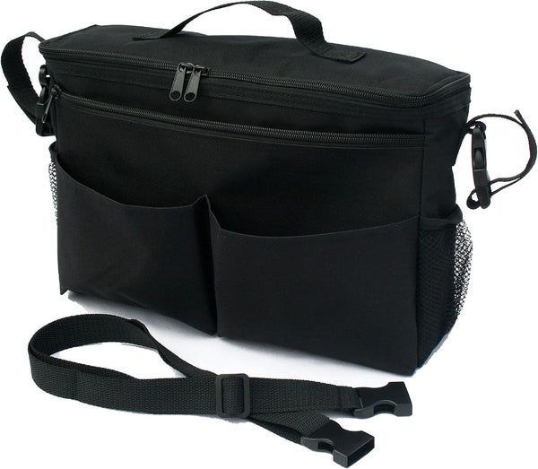 Cool 'N Cargo Stroller and Wagon Cooler and Organizer - Universal Fit - Insulated - Attaches to Strollers, Wagons, Walkers and Wheelchairs - Large Capacity - Black