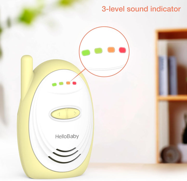 Audio Baby Monitor with 1000Ft Range, Volume Control, Portable 2.4Ghz Digital Wireless Baby Monitor, Audio Surveillance for Baby with High-Sensitivity Mic, USB Connection, HB168
