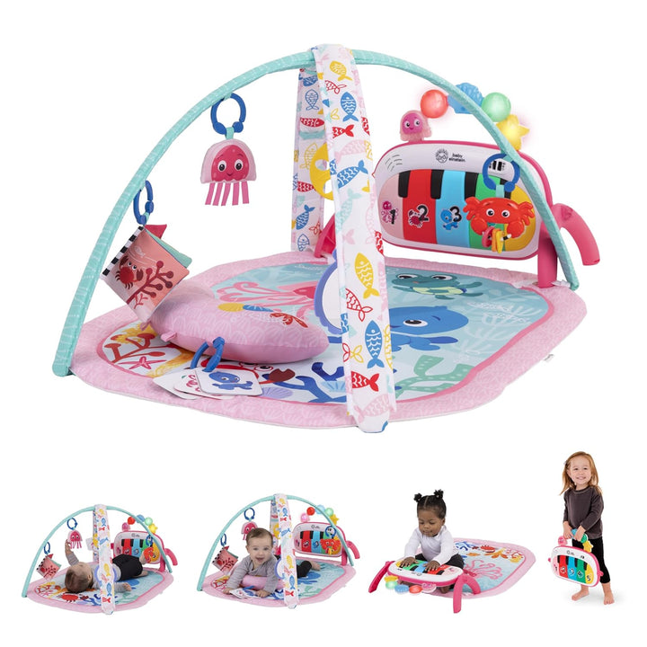 4-In-1 Kickin' Tunes Music and Language Play Gym and Piano Tummy Time Activity Mat