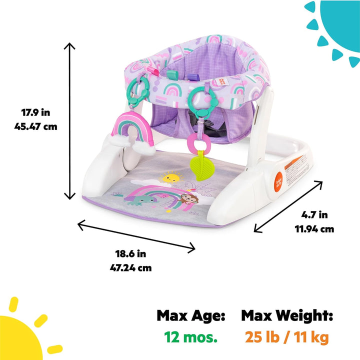Learn-To-Sit 2-Position Baby Floor Seat with Toys, Unisex, 4-12 Months, Purple Paradise