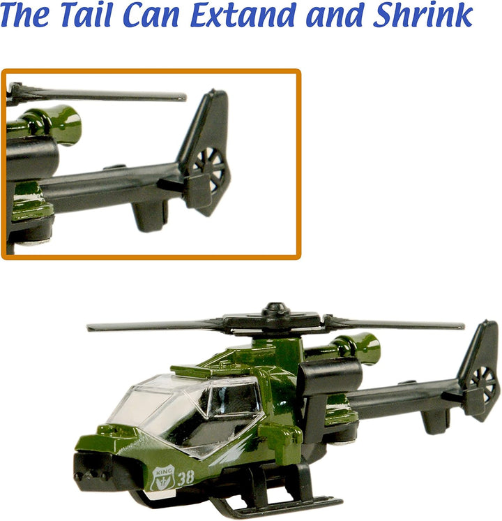 Die-Cast Military Vehicles,6 Pack Assorted Alloy Metal Army Vehicle Models Car Toys,Mini Army Toy Tank,Jeep,Panzer,Anti-Air Vehicle,Helicopter Playset for Kids Toddlers Boys