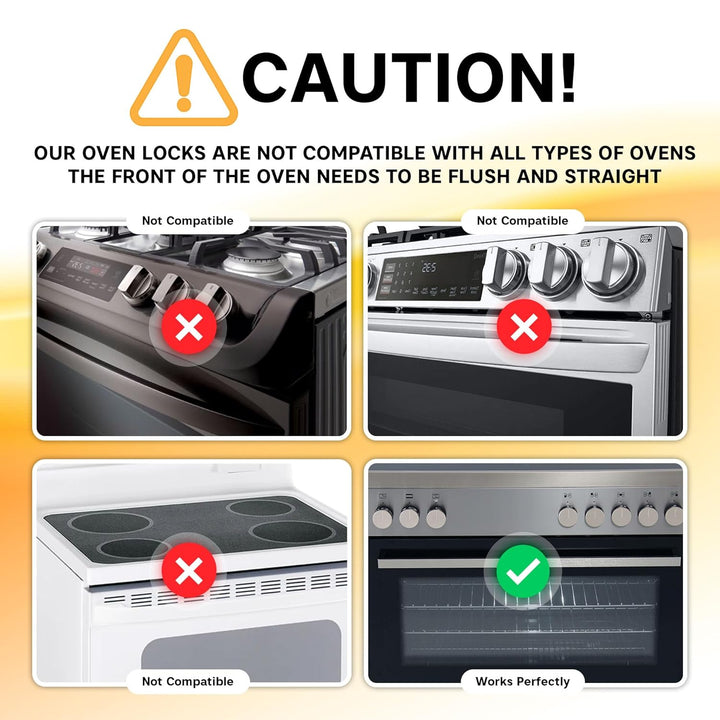 Oven Lock – Baby Proofing Safety Lock for Oven Doors & Stoves, 3M VHB Adhesive, No-Drill, Heat-Resistant, 1 Pack, Easy Install, White