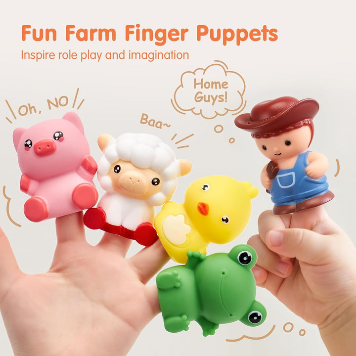 Toddler Learning Toys for 2 3 Year Old Boy Girl - Counting Matching & Sorting Activity Montessori Train Set with Farm Animals, Finger Puppets, Keys to Lock and Unlock Barns, Preschool Birthday Gift