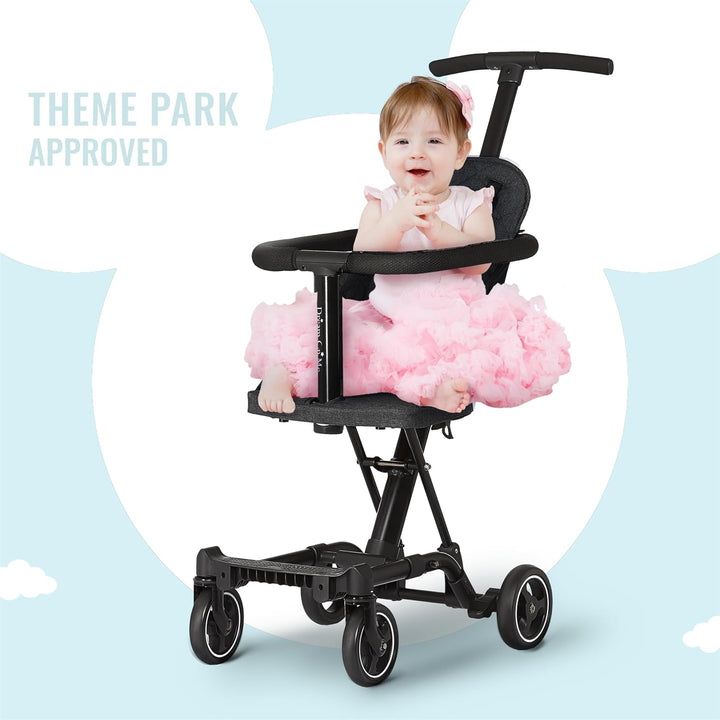 Lightweight and Compact Coast Rider Stroller with One Hand Easy Fold, Adjustable Handles and Soft Ride Wheels, Black