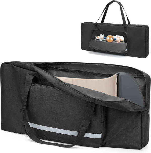 Baby Bouncer Transport Bag, Bouncer Carrier Compatible with Baby Bjorn Bouncer Balance Soft and Bouncer Bliss, Double Zipped Travel Bag with Shoulder Pad, Black