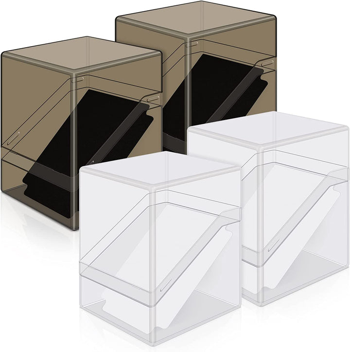 Card Deck Cases, 6 Pack Acrylic Commander Deck Box Holding 100+ Sleeved Cards with 6 Dividers, Clear Card Storage Box Fit for MTG, TCG, Sports Cards
