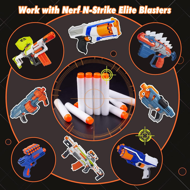 100PCS Refill Darts for Nerf N Strike Elite 2.0 Series Glow in the Dark Bullets Pack – Compatible with All Elite Blasters White