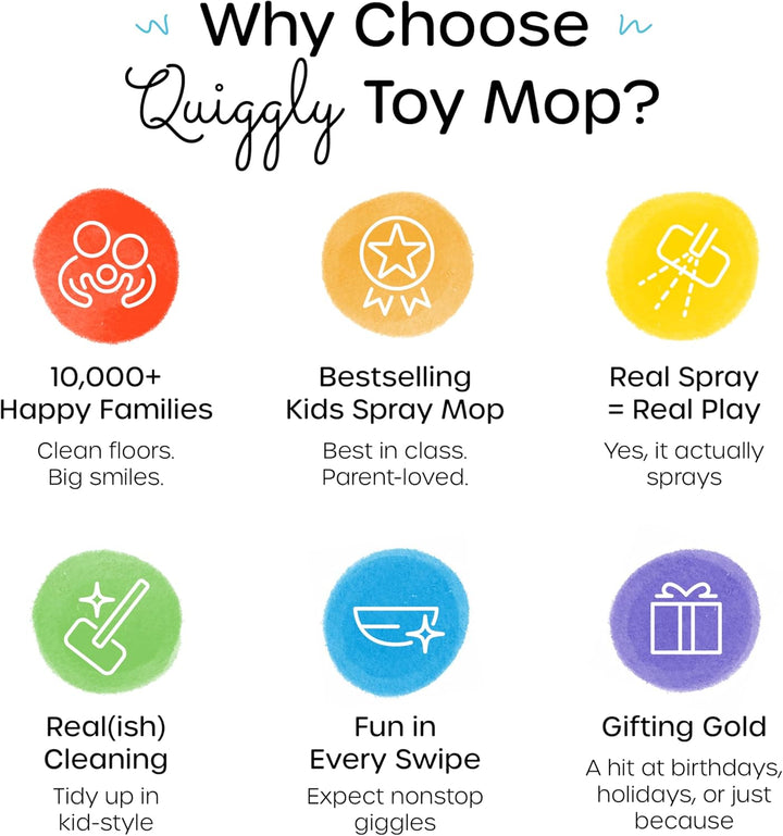 Toy Spray Mop for Kids - Toddler Cleaning Set with Real Water Sprayer - Montessori Cleaning Set Mini Sweeper - Educational and Fun Kids Mop - Squeeze and Spray