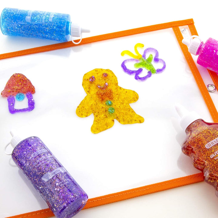 BAZIC 6 Color 6.8 Oz. Glitter Glue, Washable Sparkling Colors, Large Pack for Classroom Kids Artist