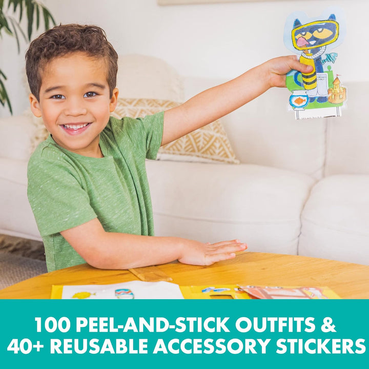 Pete the Cat Papercraft Paper Doll Coloring Set, 100 Outfits, Boys & Girls Ages 3+