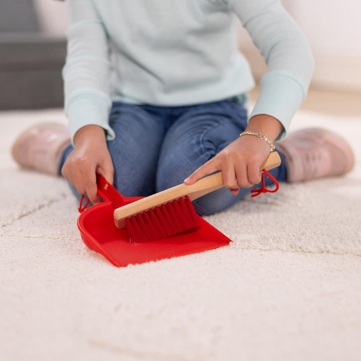 Dust Sweep Mop 6-Piece Pretend Play Set, Toddler Toy Cleaning, Pretend Play Home Cleaning, Kids Broom and Mop Set for Ages 3+