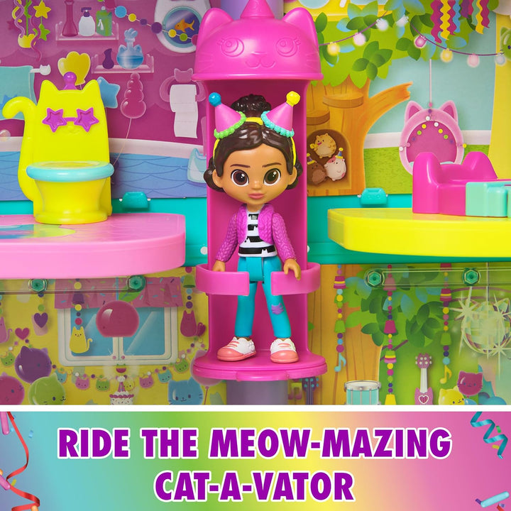 , 14 Pc Celebration Dollhouse, 25-Inches Tall, with Toy Figures, Doll House Furniture & 10 Sounds, Kids Toys for Girls & Boys Ages 3+