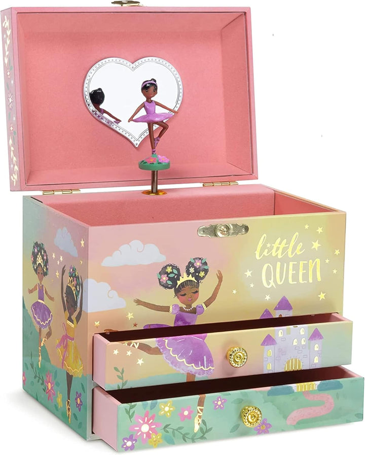Enchanting Unicorn Musical Jewelry Box for Girls - Sparkling Rainbow Design Music Box with 2 Pullout Drawers to Store Earrings, Necklace and Bracelets - Plays the Beautiful Dreamer Tune