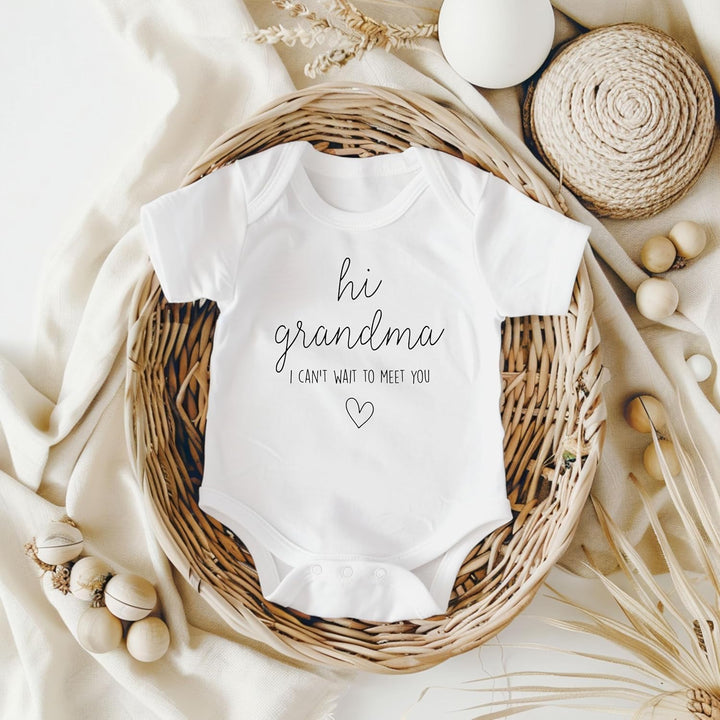 Hi Grandma I Can'T Wait to Meet You Pregnancy Announcement Infant Bodysuit - Surprise Gift for Grandma