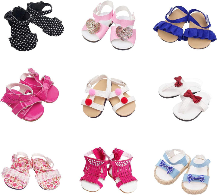 6 Pairs of Doll Shoes 2 Pairs of Socks Fits for 18 Inch Doll Shoes American Dolls Accessories