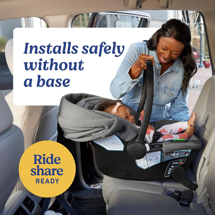 Gomax Infant Car Seat, Orchid Haze, Lightweight, Reclining Rear Facing Car Seat Installs with or without a Base