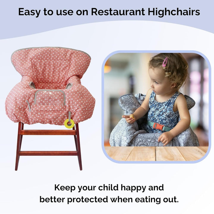 Shopping Cart Cover and High Chair Cover, Pink Dots