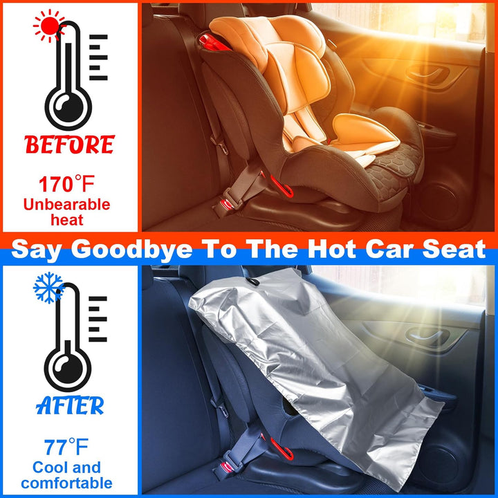 2Pcs Baby Car Seat Sun Shade Cover,Infant Car Seats Heat Protector,Baby Travel Accessories to Keep Toddler Seats at Cool Temperature,Carseat Cooler Cover UV Protection from Heat/Sun for Babies Seat