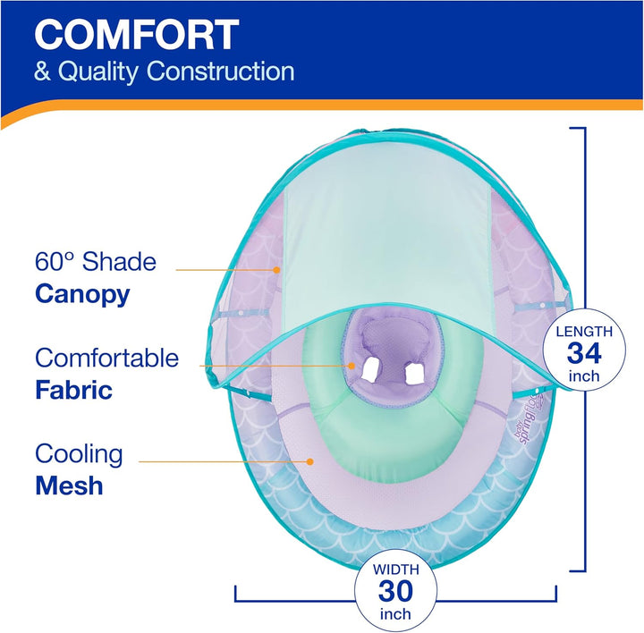 Baby Spring Float with Adjustable Canopy and UPF Sun Protection, Blue Lobster