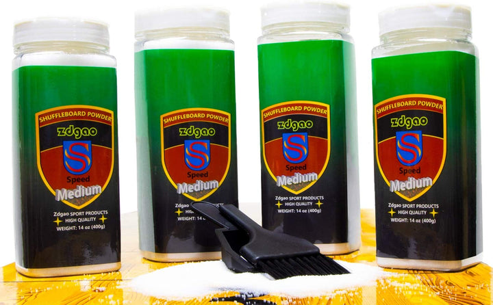 Shuffleboard Wax - Shuffleboard Sand 4 Pack with Mini Brush and Dustpan Set (4 X 14Oz)