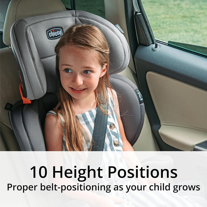 Kidfit Cleartex plus 2-In-1 Belt-Positioning Booster Car Seat, Backless and High Back Booster Seat, for Children Aged 4 Years and up and 40-100 Lbs. | Obsidian/Black