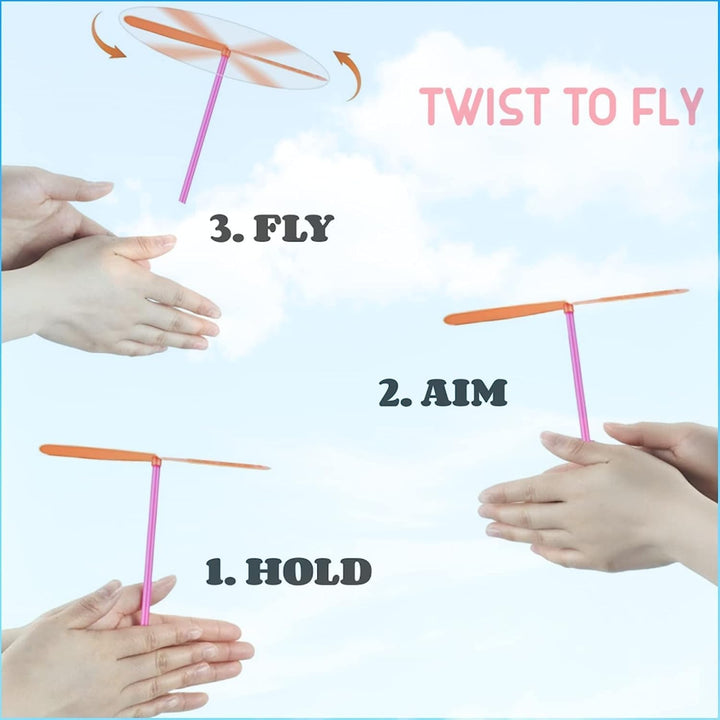 36 Pieces Hand Helicopter Spinner Hand Rub Plastic Propeller Outdoor Flying Plastic Dragonfly Toy Random Color Toy Helicopte