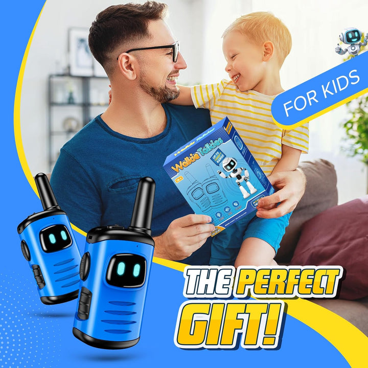 Kids Walkie Talkies Toys for Boys:  Mini Robots Walkies Talkies 2 Pack Birthday Gifts for 3 4 5 6 7 8 Year Old Boys Toys Age 4 5 6 7 8 Camping Outdoor Games