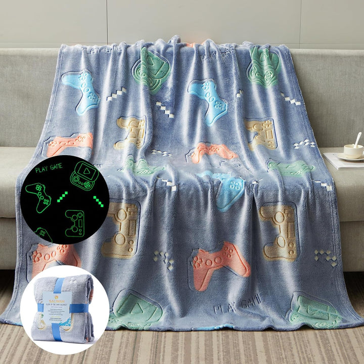Glow in the Dark Blanket Unicorns Gifts for Girls,Unicorn Party Blankets,Luminous Girls Toys,Soft Kids Blankets,For 1-10 Year Old Girl Birthday Christmas Halloween Thanksgiving Easter Gifts,60 X 50In