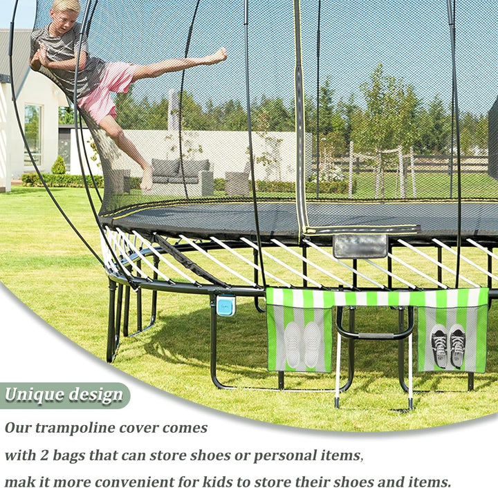 Trampoline Tent Cover for 12 Ft round Trampolines, Outdoor Anti-Uv Shade Cover with Detachable Shoe Bag,Top Replacement Cover Only