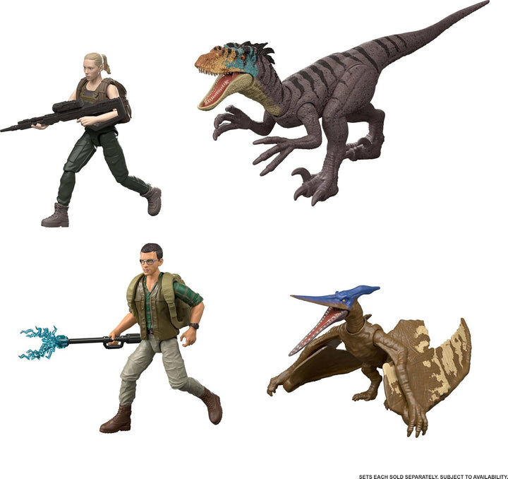 Jurassic World Rebirth Human & Dinosaur Figure Pack, Dr Henry Loomis & Pteranodon, Movie Accurate 3.75 Inch Scale, Posable Collectible