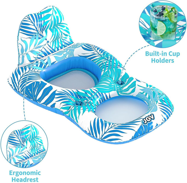 Pool Floats for Adults,Inflatable Chair Lounger Floaties with Drink Holder,Travel Pool Beach Lake Swim Inflatables Water Floating Rafts