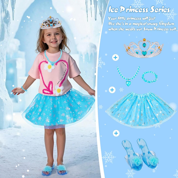 Princess Dress up for Girls - Dress up Clothes for Girls with Princess Shoes, Toys for Toddler Kids 3,4,5,6 Year Old
