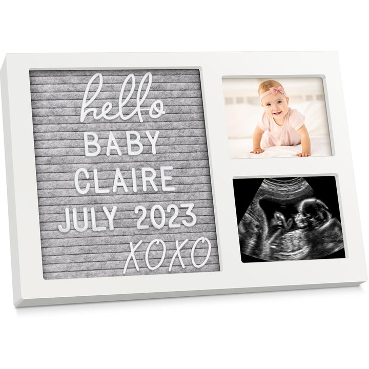 Baby Hand and Footprint Kit - Quick Dry Clay Baby Footprint Kit, Newborn Keepsake, Nursery Picture Frame for Boys, Girls, Personalized Gifts for Shower & Registry, New Mom Gift (Alpine White)
