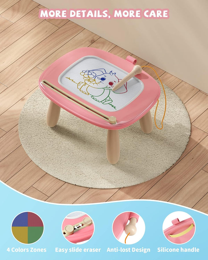 Toys for 1 2 Year Old Girl, Magnetic Drawing Board for Early Learning, Birthday/New Year Gift for Baby Boys, Doodle Board Kids Toddlers 1-3(Pink)