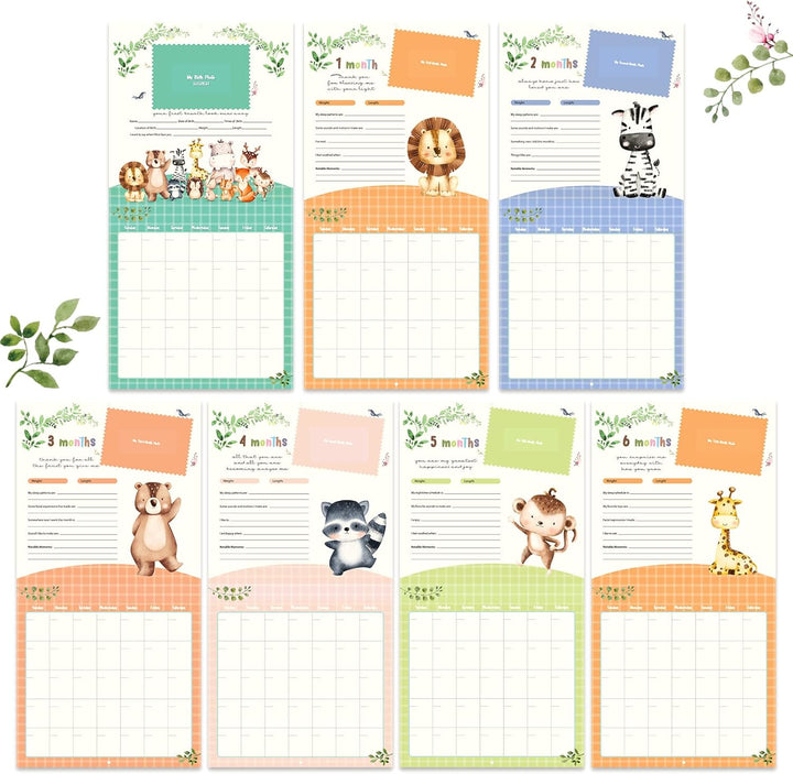 Baby'S First Year Calendar with Stickers by Bright Day - 1St Year Tracker - Baby Memory Book for Girls to Document and Cherish Baby First Year Milestones,- Milestone Keepsake for Baby Boy with Pocket