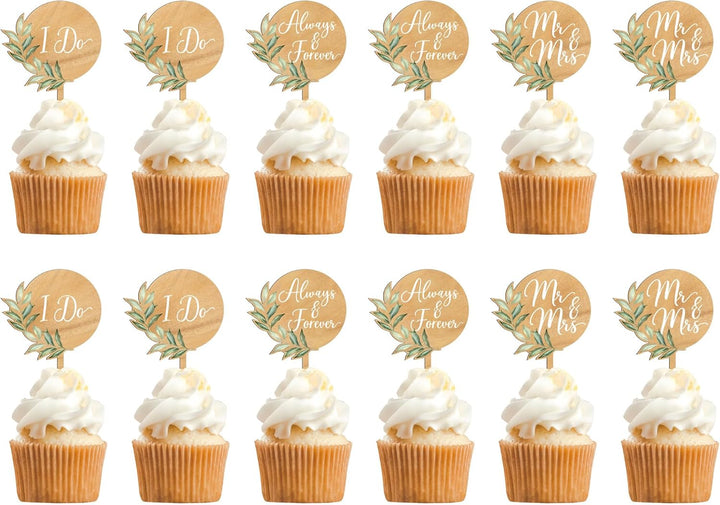 Mr & Mrs Cake Topper Greeny Wedding Cake Topper in Wood (Design 02)