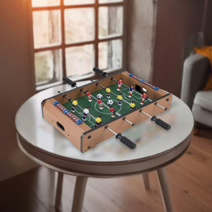 Tabletop Foosball Table- Portable Mini Table Football / Soccer Game Set with Two Balls and Score Keeper for Adults and Kids by , Tan/Green