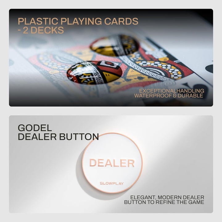 Godel 14G Clay Poker Chips Set for Texas Hold’Em, 500 PCS [Blank Chips] Features a High-End Chip Case with Extra Durable German Polycarbonate Shell, Ideal Gifts for Poker Players