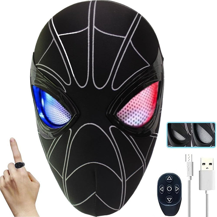 Halloween Hero Mask with Moving Eyes, Realistic Role Play Mask Costume for Cosplay, Birthday Gift for Big Kids/Adults