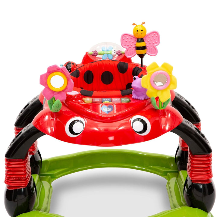 Lil Play Station 4-In-1 Activity Walker - Rocker, Activity Center, Bouncer, Walker - Adjustable Seat Height - Fun Toys for Baby, Sadie the Ladybug