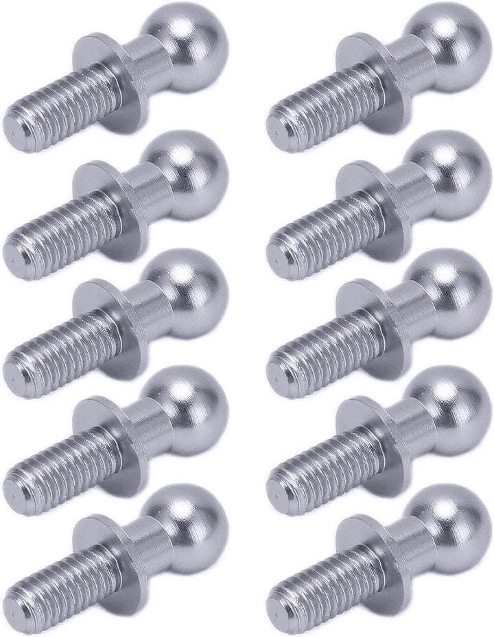 Metal Ball Head Screw Link Rod Shock Absorber End Aluminum Alloy Lightweight Durable Upgrade for TT01 TT02 RC Car 10Pcs (Pink)