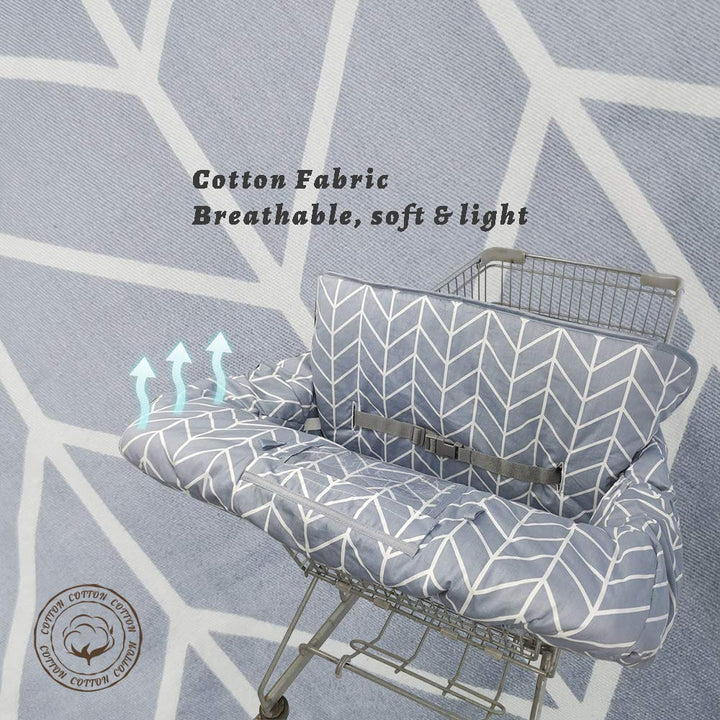 Shopping Cart Cover for Baby  Cotton High Chair Cover, Reversible, Machine Washable for Infant, Toddler, Boy or Girl (Grey Arrow Print)