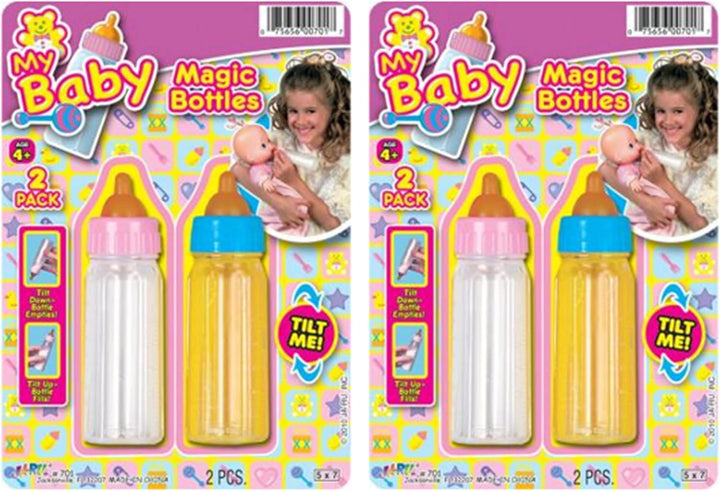 Magic Baby Doll Bottles Milk Bottle and Juice Bottle, Great Baby Doll Accessories. Set with 2 Bottles. 701-1