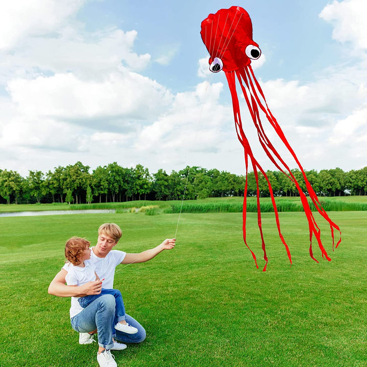 Software Octopus Flyer Kite with Long Colorful Tail for Kids,Long,Large,For Kids and Adults,Easy to Fly