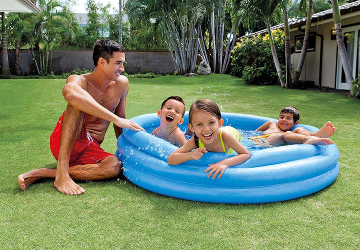 58426EP Crystal Blue Inflatable Kiddie Pool, 58In X 13In, for Ages 2+