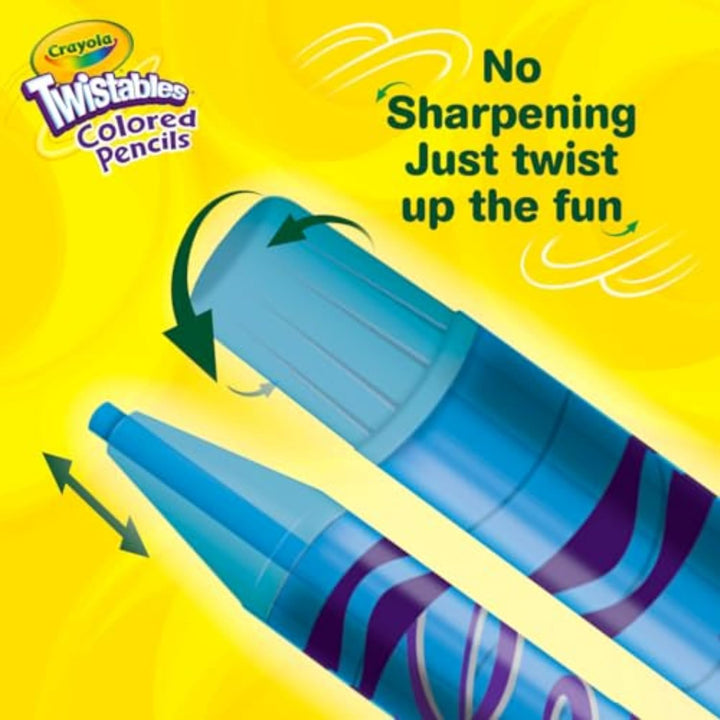 Twistables Colored Pencil Set for Kids (50Ct), No Sharpen Coloring Book Pencils, Essential Classroom Supplies, Cute Back to School Gifts for Kids, 4+